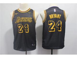 Youth Nike Los Angeles Lakers 24 Kobe Bryant Basketball Jersey Black City Edition  