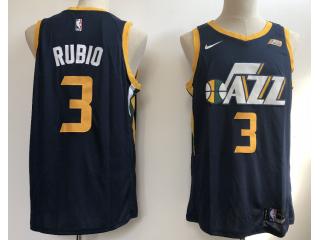 Nike Utah Jazz 3 Ricky Rubio Basketball Jersey Navy Blue Fan City Edition