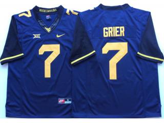West Virginia Mountaineers 7 Will Grier Limited Football Jersey Navy Blue