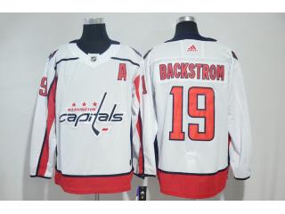 Adidas Classic Washington Capitals  19 Nicklas Backstrom Ice Hockey Jersey White