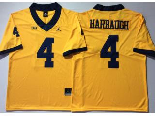 Jordan Brand Michigan Wolverines 4 Jim Harbaugh Limited College Football Jersey Yellow