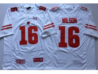 Armour Wisconsin Badgers 16 Russell Wilson College Football Jersey White