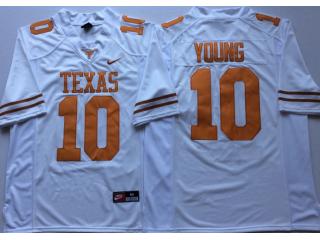 Texas Longhorns 10 Vince Young College Football Jersey White