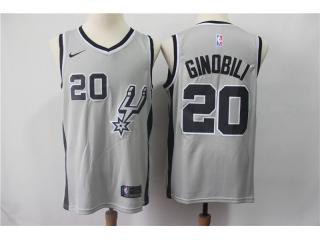 Nike San Antonio Spurs 20 Manu Ginobili Basketball Jersey Gray Fan Edition