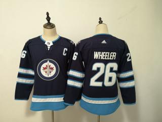 Youth Adidas Classic Winnipeg Jets 26 Blake Wheeler Ice Hockey Jersey Blue