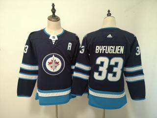 Youth Adidas Classic Winnipeg Jets 33 Dustin Byfuglien Ice Hockey Jersey Blue