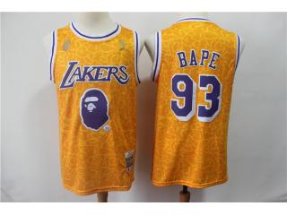 Comfort monkeys Los Angeles Lakers 93 BAPE Yellow Jersey