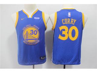 Youth Nike Golden State Warrior 30 Stephen Curry Basketball Jersey Blue Fan Edition