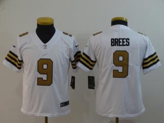 Youth New Orleans Saints 9 Drew Brees Football Jersey Legend White