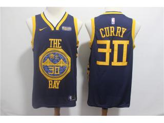 Nike Golden State Warrior 30 Stephen Curry Basketball Jersey Navy Blue New city version