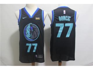 Nike Dallas Mavericks 77 Luka Doncic Basketball Jersey Navy Blue City Edition