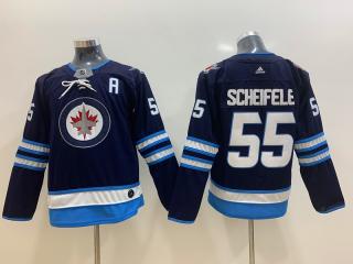Youth Adidas Classic Winnipeg Jets 55 Mark Scheifele Ice Hockey Jersey Blue