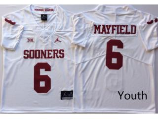 Youth Oklahoma Sooners Jordan 6 Baker Mayfield Limited College Football Jersey White