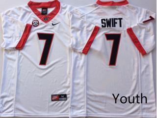 Youth GEORGIA bulldogs 7 D'Andre Swift Limited College Football Jersey White