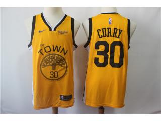 Nike Golden State Warrior 30 Stephen Curry Basketball Jersey Yellow Playoff Award Edition