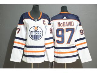 Women Adidas Classic Edmonton Oilers 97 Connor McDavid Ice Hockey Jersey White