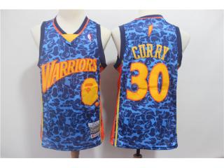 Comfortable Monkey Golden State Warrior 30 Curry Jersey Blue pattern