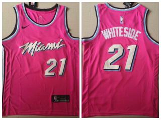 Nike Miami Heat 21 Hassan Whiteside Basketball Jersey Red Playoff Award Edition