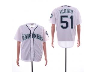 Seattle Mariners 51 Ichiro Baseball Jersey White Fan  