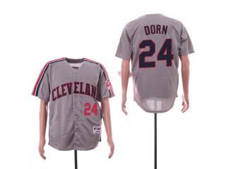 Cleveland indians 24 Roger Dorn Baseball Jersey Gray Retro