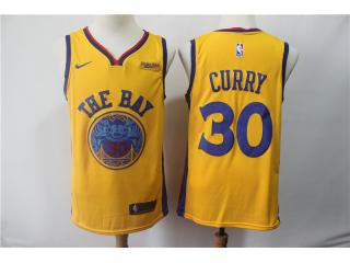 Nike Golden State Warrior 30 Stephen Curry Basketball Jersey Yellow City version