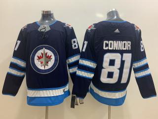 Adidas Classic Winnipeg Jets 81 Kyle Connor Ice Hockey Jersey Navy Blue