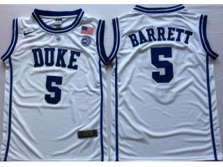 Duke Blue Devils 5 R.J. Barrett College Basketball Jersey White