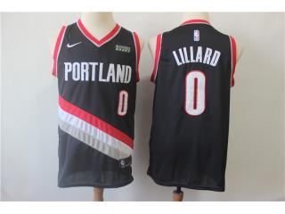 Nike Portland Trail Blaze 0 Damian Lillard Basketball Jersey Black Fan version
