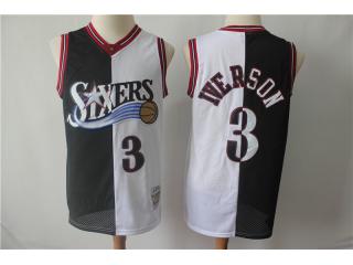 Philadelphia 76ers 3 Allen Iverson Basketball Jersey Two-color retro