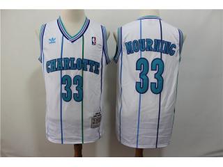 New Orleans Hornets 33 Alonzo Mourning Basketball Jersey White Retro