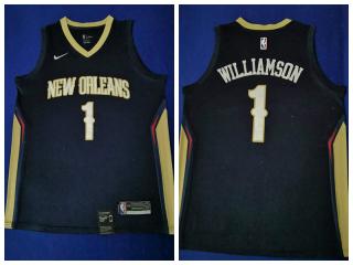 New Orleans Pelicans 1 Winning Williamson Basketball Jersey Navy Blue City version