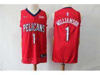 New Orleans Pelicans 1 Winning Williamson Basketball Jersey Red With sponsorship trademark