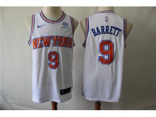 New York Knicks 9 RJ Barrett Basketball Jersey White Retro
