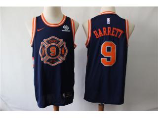 New York Knicks 9 RJ Barrett Basketball Jersey Navy Blue City Edition
