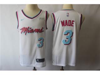 Nike Miami Heat 3 Dwyane Wade Basketball Jersey White City Edition
