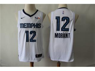 Nike Memphis Grizzlies 12 Ja Morant Basketball Jersey White Fans