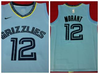 Nike Memphis Grizzlies 12 Ja Morant Basketball Jersey Navy Blue Fans