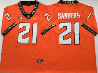 Oklahoma State Cowboys 21 Barry Sanders Limited College Football Jersey Orange