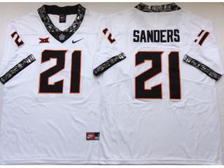 Oklahoma State Cowboys 21 Barry Sanders Limited College Football Jersey White