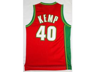 Seattle Super Sonics 40 Shawn Kemp Basketball Jersey Red Retro