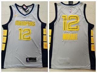 Nike Memphis Grizzlies 12 Ja Morant Basketball Jersey Gray City Edition