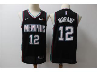 Nike Memphis Grizzlies 12 Ja Morant Basketball Jersey Black Retro