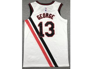 Nike L.A. Clippers 13 Paul George Basketball Jersey White Retro