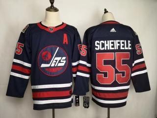 Adidas Classic Winnipeg Jets 55 Mark Scheifele Ice Hockey Jersey Navy Blue