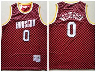 Nike Houston Rockets 0 Russell Westbrook Basketball Jersey Red Retro