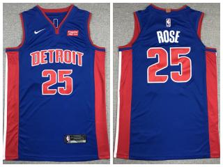 Nike Detroit Pistons 25 Derrick Rose Basketball Jersey Blue Fan