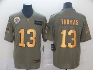 New Orleans Saints 13 Michael Thomas Olive Salute To Service Limited Jersey Gold Word