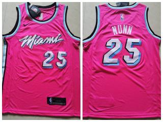 Nike Miami Heat 25 Kendrick Nunn Basketball Jersey Red City version