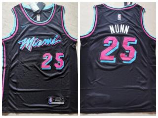 Nike Miami Heat 25 Kendrick Nunn Basketball Jersey Black City version