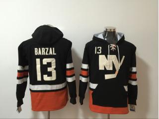 New York Islanders 13 Mathew Barzal Ice Hoodies Hockey Jersey Black